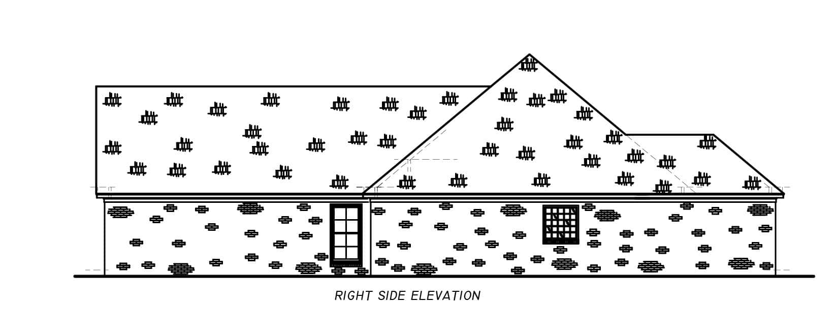Home Plan Right Elevation of this 4-Bedroom,1967 Sq Ft Plan -140-1138