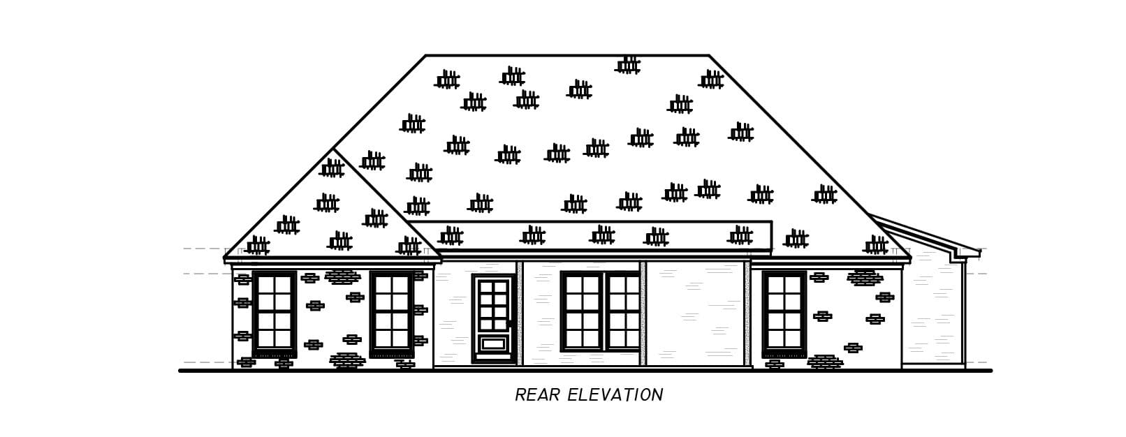 Home Plan Rear Elevation of this 4-Bedroom,1967 Sq Ft Plan -140-1138