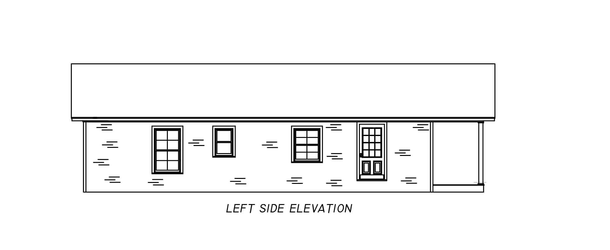 Home Plan Left Elevation of this 3-Bedroom,1176 Sq Ft Plan -140-1139