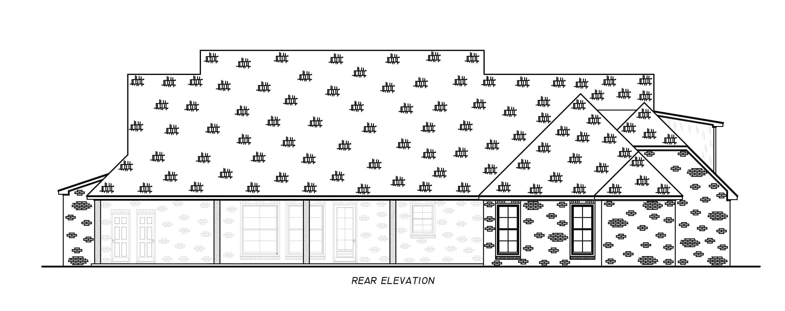 Home Plan Rear Elevation of this 3-Bedroom,2841 Sq Ft Plan -140-1140