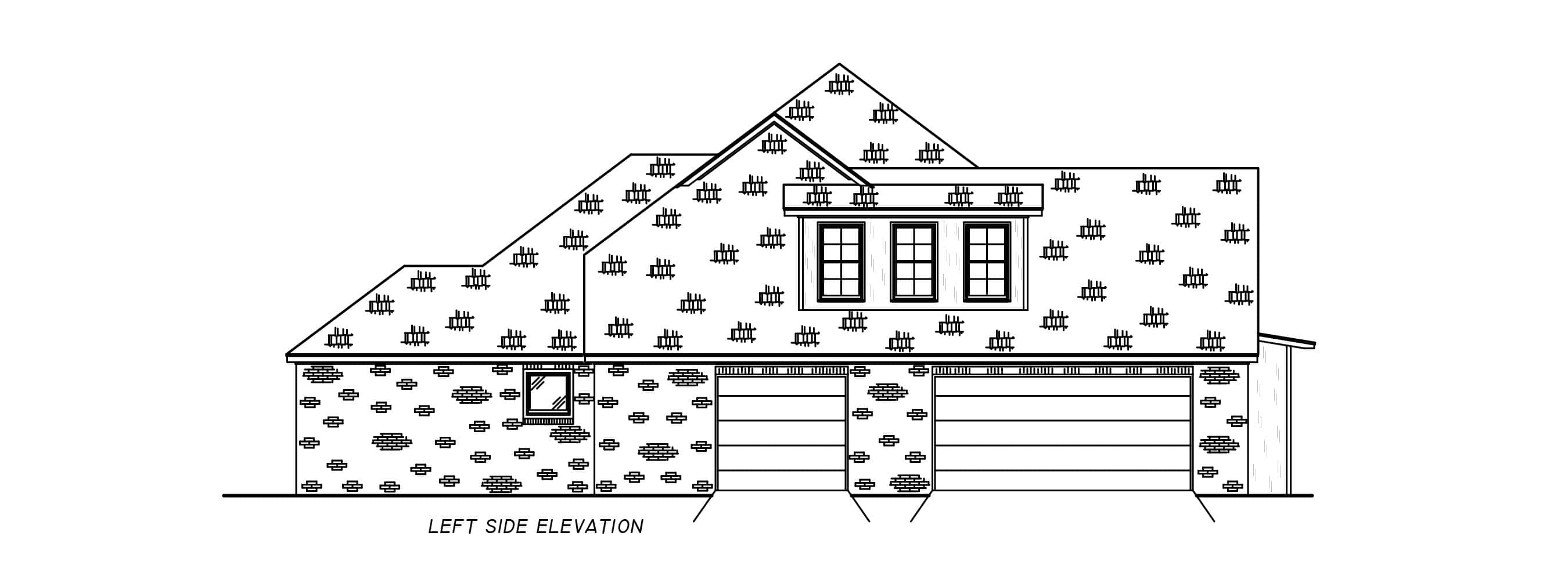 Home Plan Left Elevation of this 3-Bedroom,2841 Sq Ft Plan -140-1140