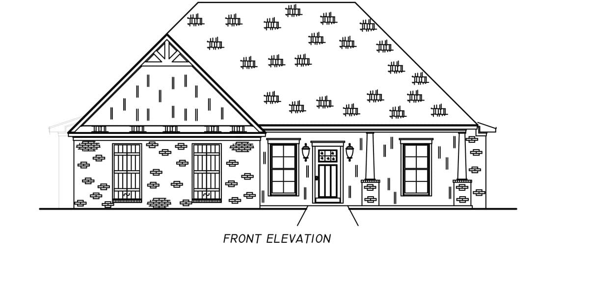Home Plan Front Elevation of this 5-Bedroom,1832 Sq Ft Plan -140-1141