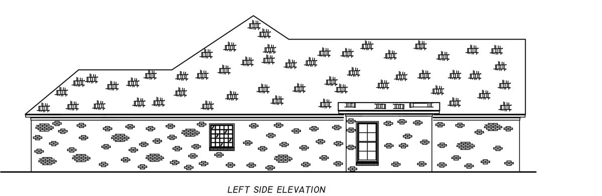 Home Plan Left Elevation of this 5-Bedroom,1832 Sq Ft Plan -140-1141