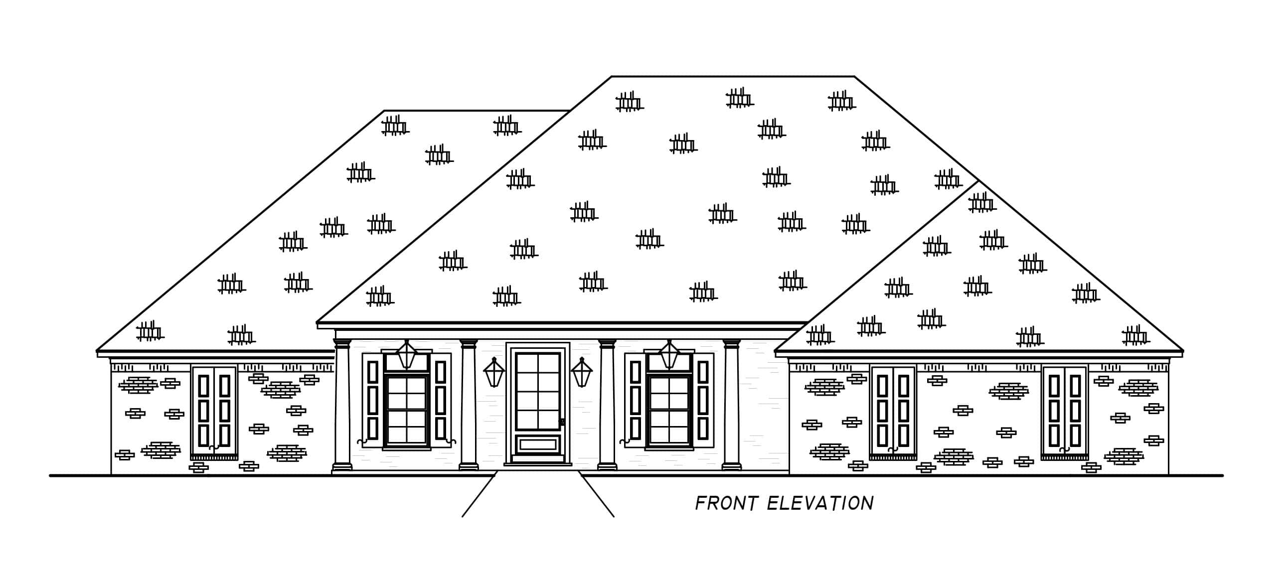 Home Plan Front Elevation of this 4-Bedroom,3084 Sq Ft Plan -140-1142