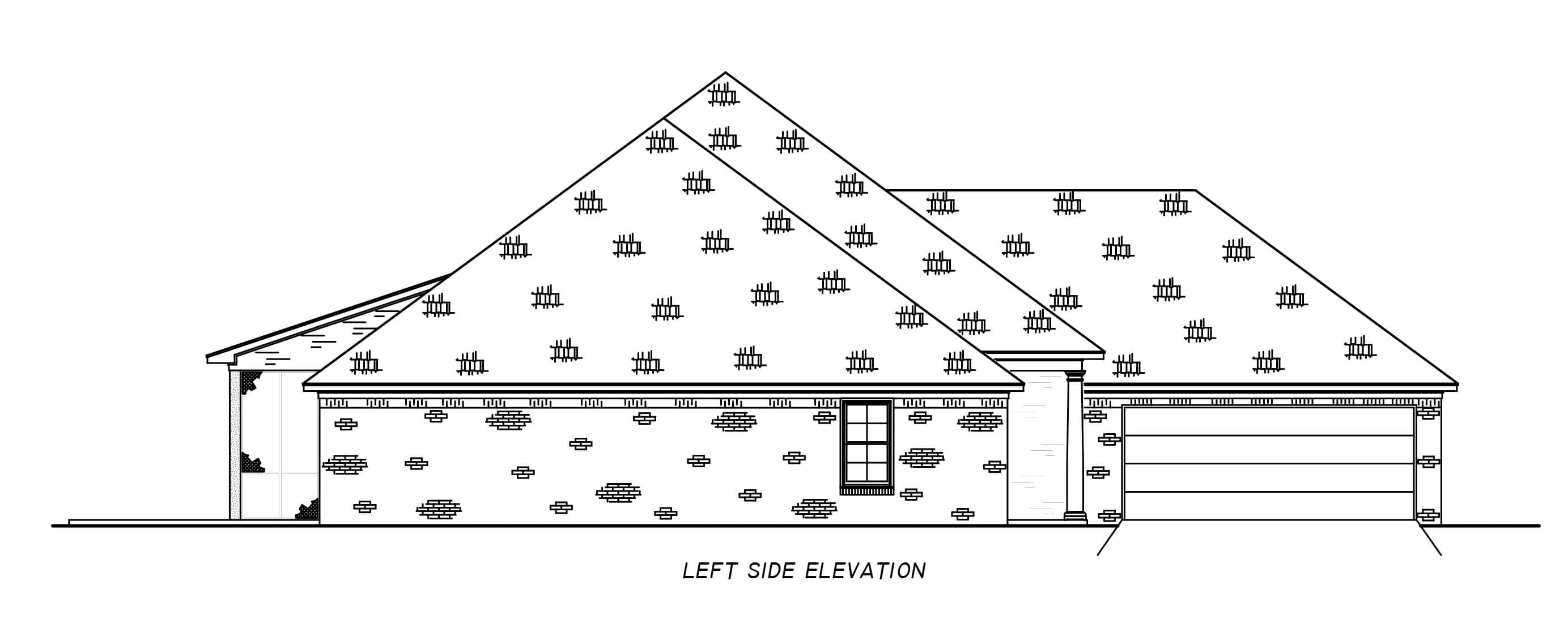 Home Plan Left Elevation of this 4-Bedroom,3084 Sq Ft Plan -140-1142