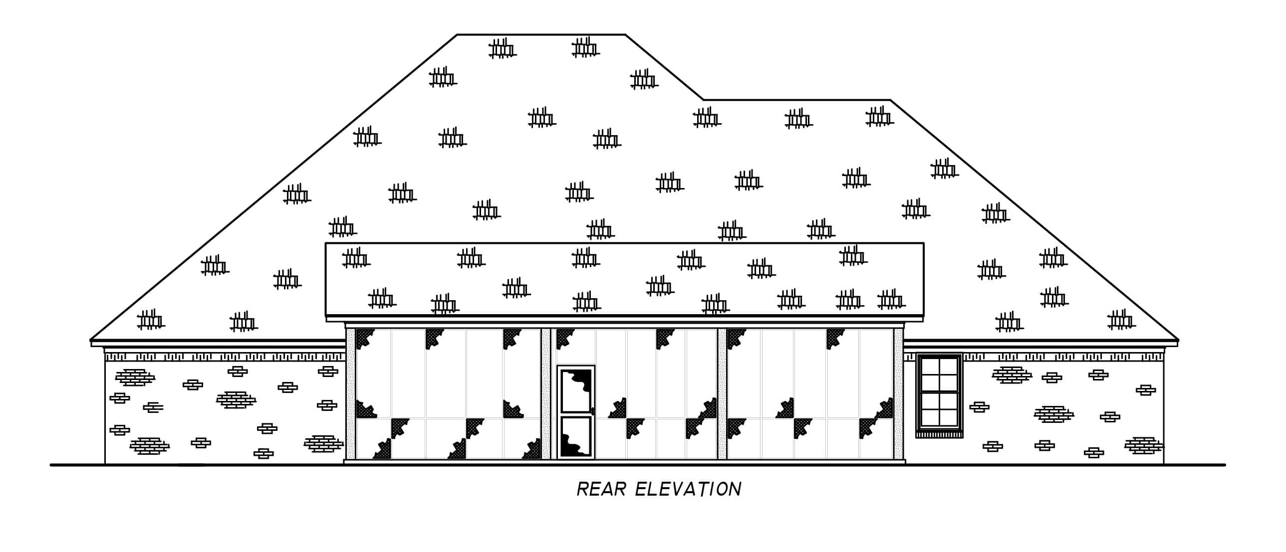 Home Plan Rear Elevation of this 4-Bedroom,3084 Sq Ft Plan -140-1142