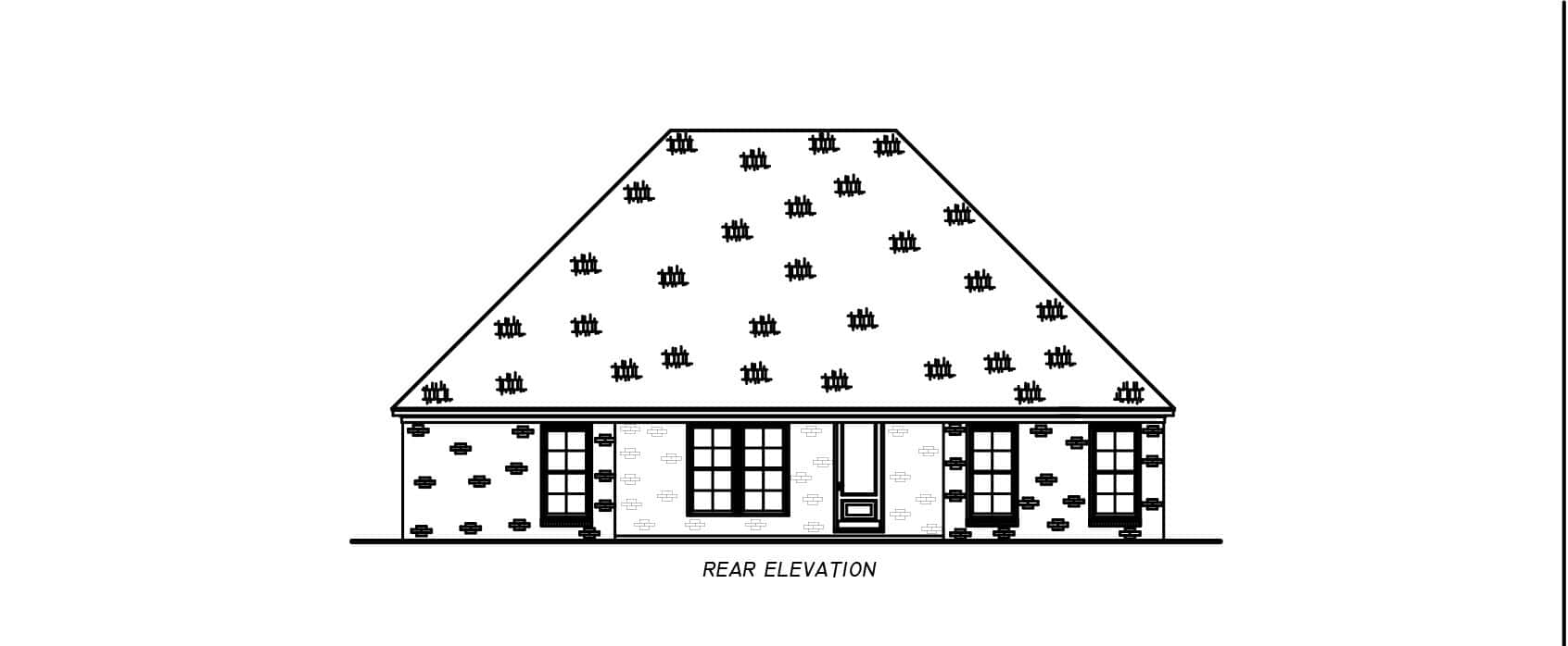 Home Plan Rear Elevation of this 3-Bedroom,2286 Sq Ft Plan -140-1143