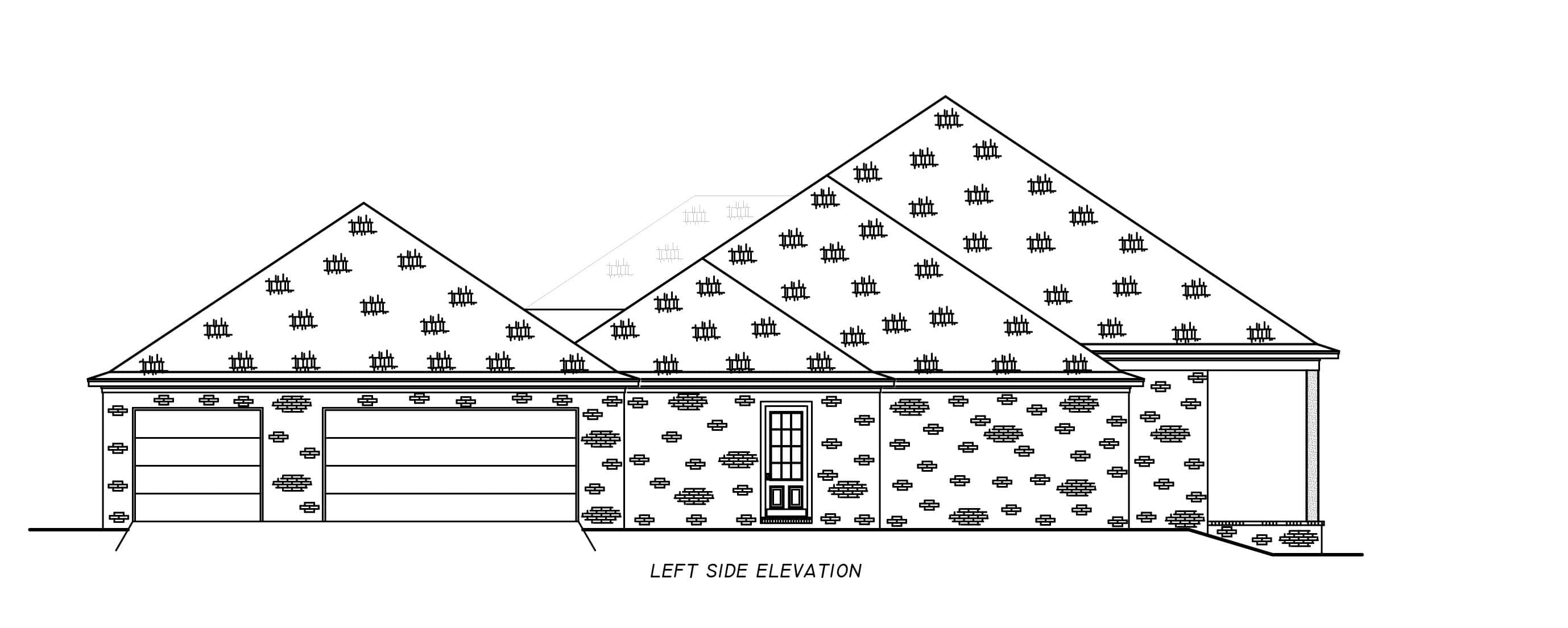 Home Plan Left Elevation of this 4-Bedroom,2526 Sq Ft Plan -140-1144