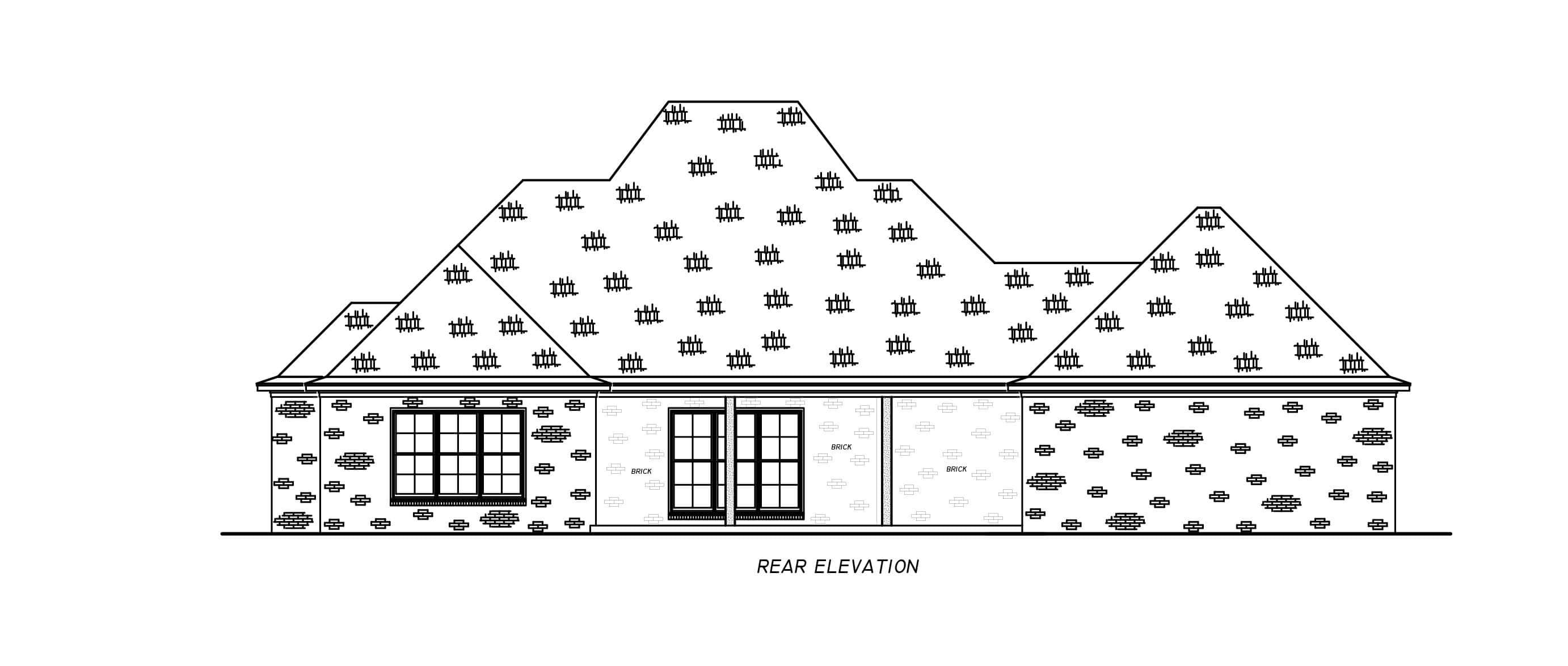 Home Plan Rear Elevation of this 4-Bedroom,2526 Sq Ft Plan -140-1144