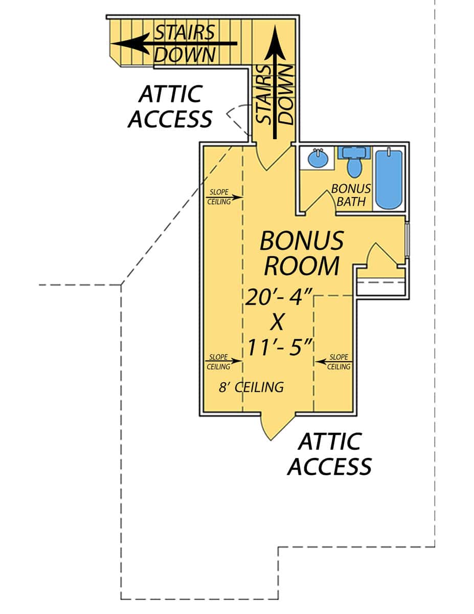 Bonus Room of Acadian Plan #140-1145