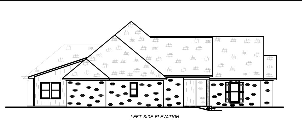 Home Plan Left Elevation of this 3-Bedroom,2982 Sq Ft Plan -140-1145