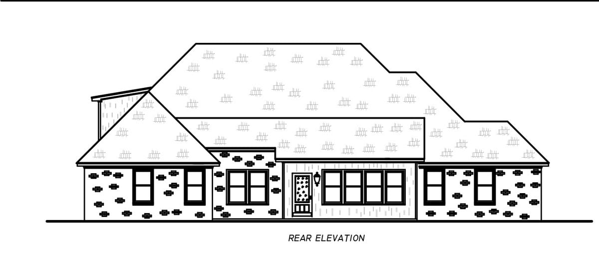 Home Plan Rear Elevation of this 3-Bedroom,2982 Sq Ft Plan -140-1145