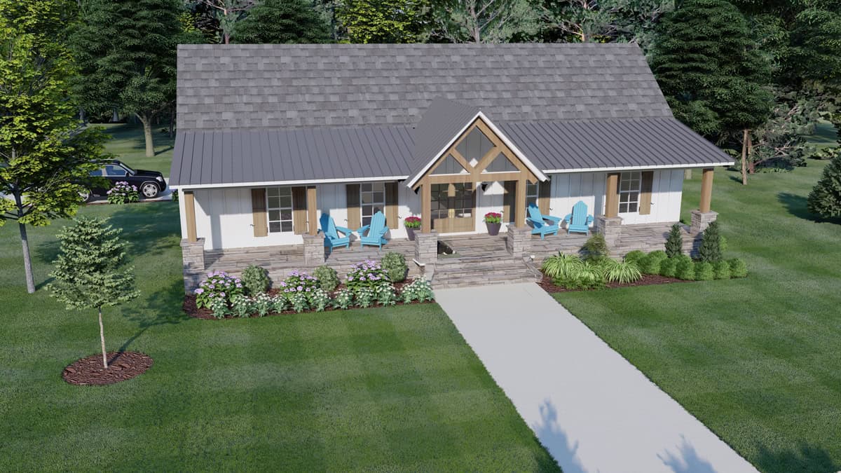 Right Side View of this 3-Bedroom,1828 Sq Ft Plan -140-1146