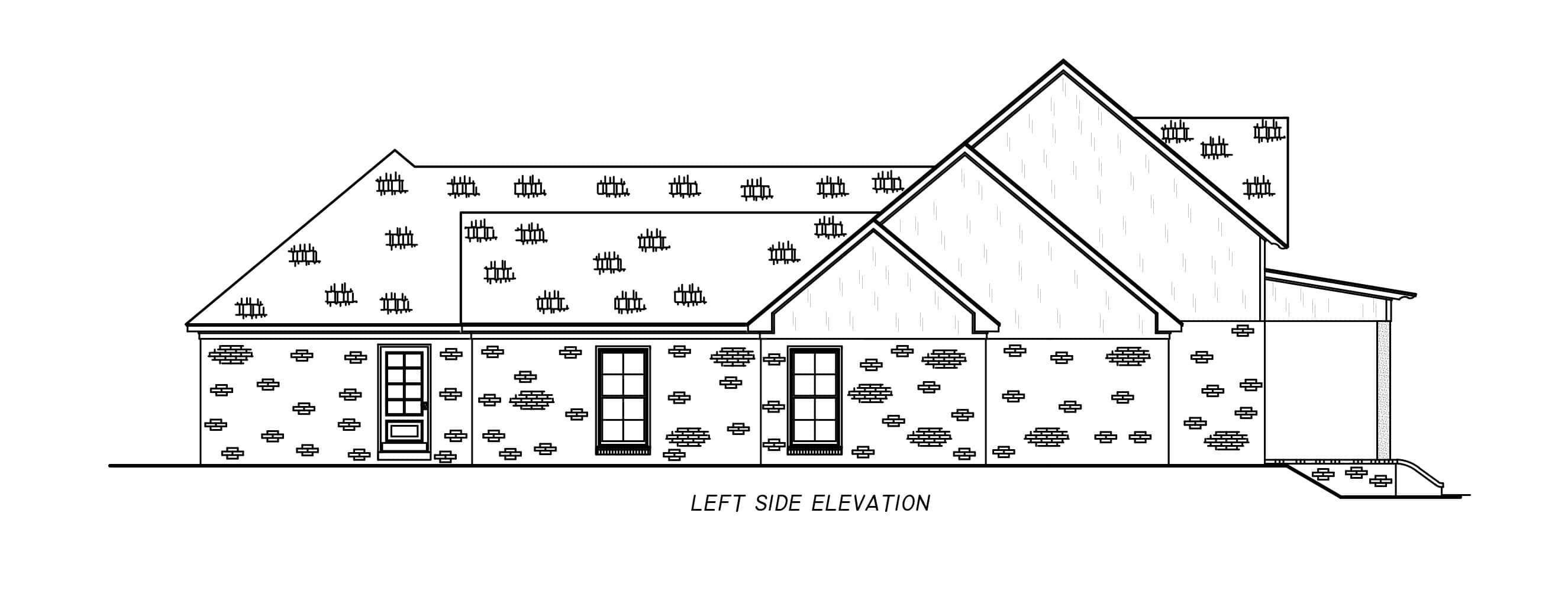 Home Plan Left Elevation of this 4-Bedroom,2499 Sq Ft Plan -140-1147