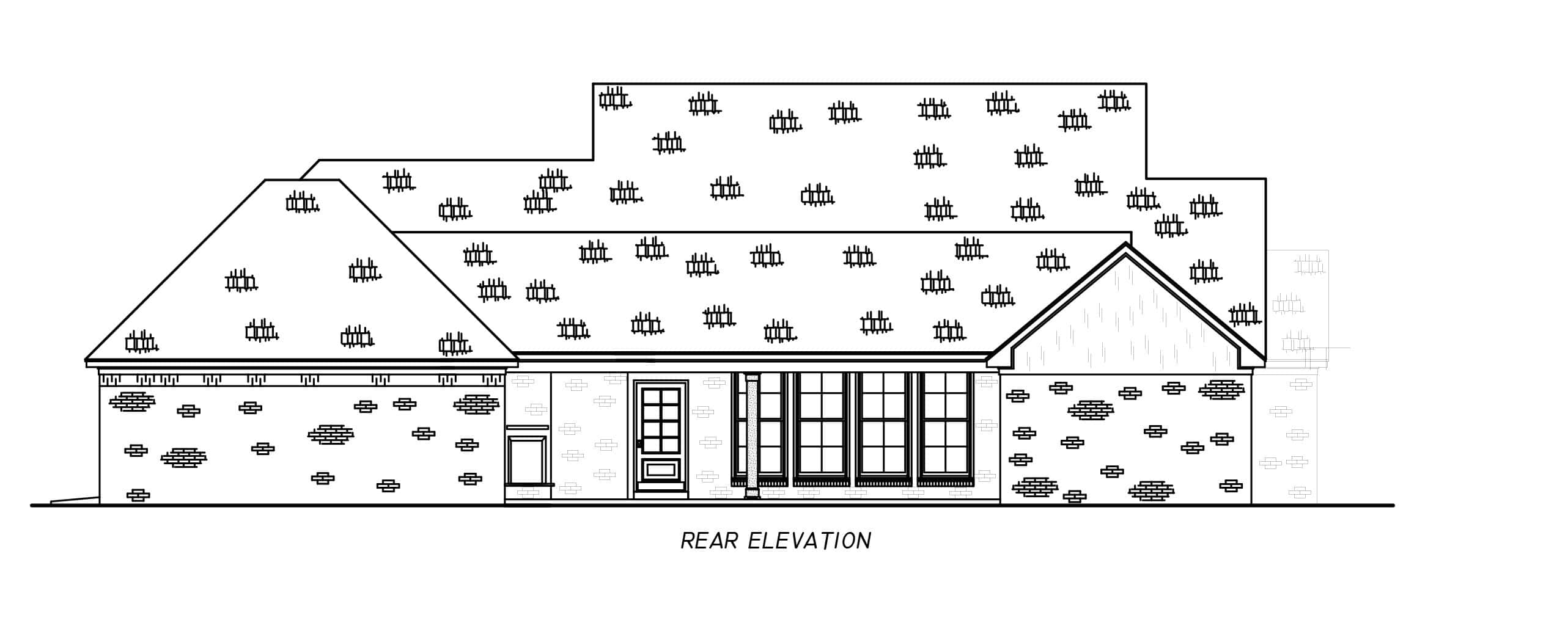 Home Plan Rear Elevation of this 4-Bedroom,2499 Sq Ft Plan -140-1147