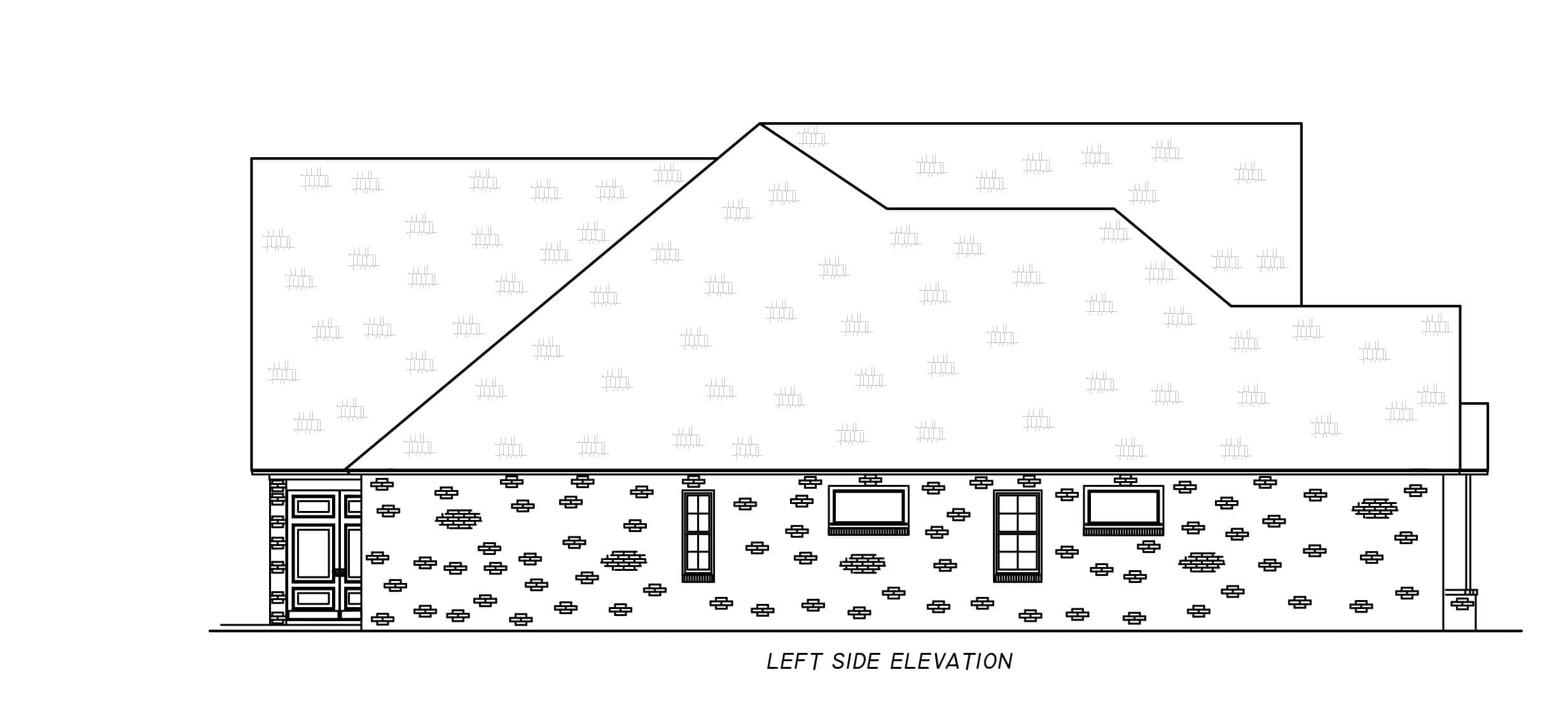 Home Plan Left Elevation of this 4-Bedroom,3618 Sq Ft Plan -140-1148