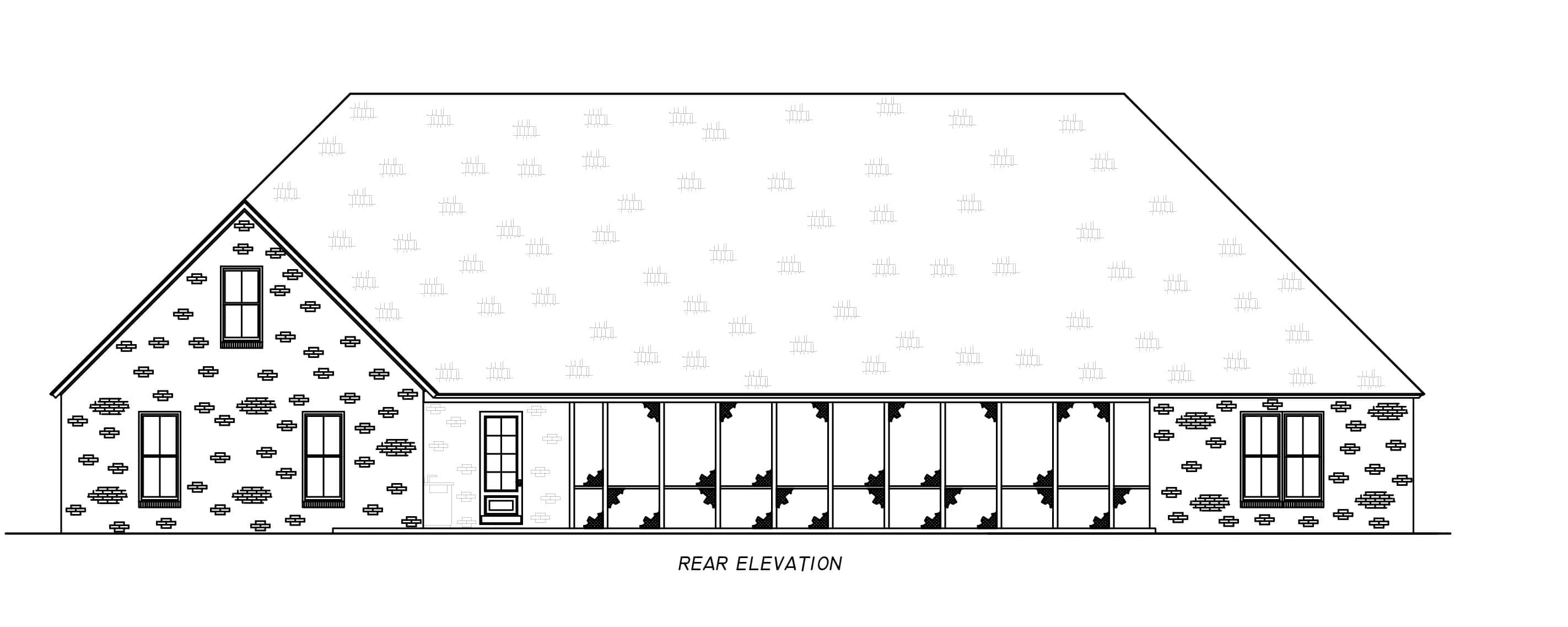 Home Plan Rear Elevation of this 4-Bedroom,3618 Sq Ft Plan -140-1148
