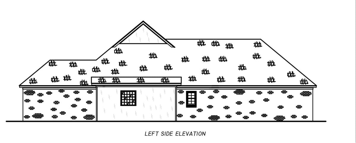 Home Plan Left Elevation of this 3-Bedroom,1838 Sq Ft Plan -140-1149