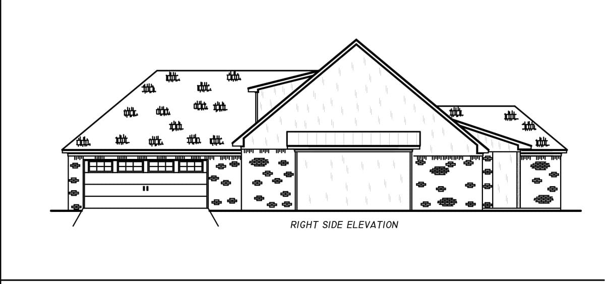 Home Plan Right Elevation of this 3-Bedroom,1838 Sq Ft Plan -140-1149