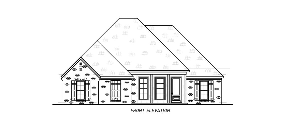 Home Plan Front Elevation of this 4-Bedroom,2013 Sq Ft Plan -140-1150