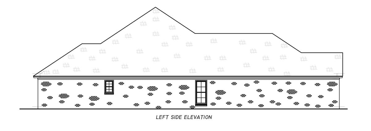 Home Plan Left Elevation of this 4-Bedroom,2013 Sq Ft Plan -140-1150