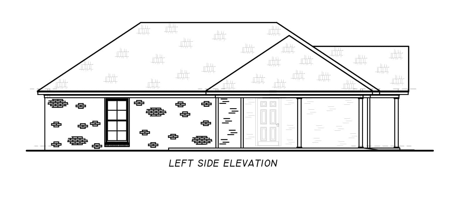Home Plan Left Elevation of this 3-Bedroom,1252 Sq Ft Plan -140-1152