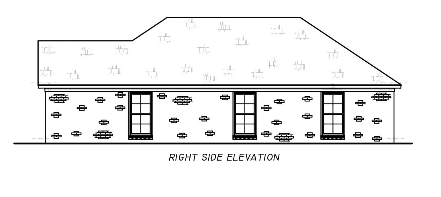 Home Plan Right Elevation of this 3-Bedroom,1252 Sq Ft Plan -140-1152
