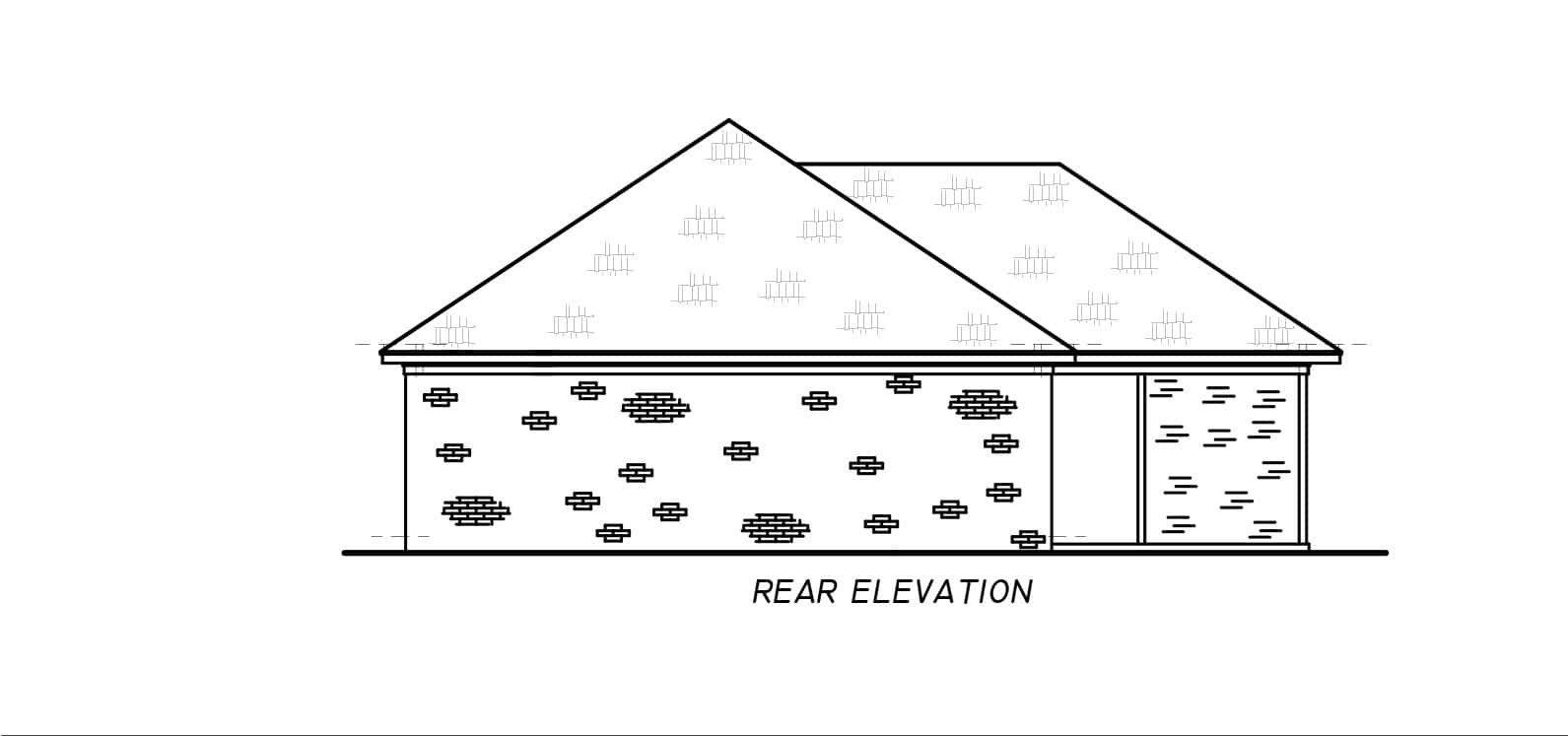 Home Plan Rear Elevation of this 3-Bedroom,1252 Sq Ft Plan -140-1152