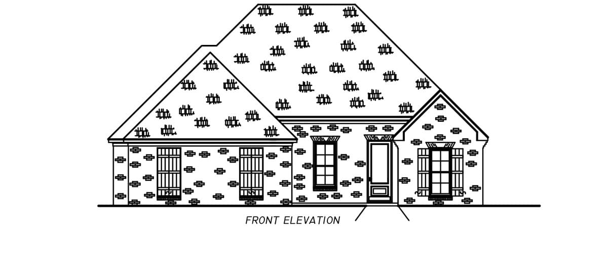 Home Plan Front Elevation of this 3-Bedroom,1728 Sq Ft Plan -140-1153