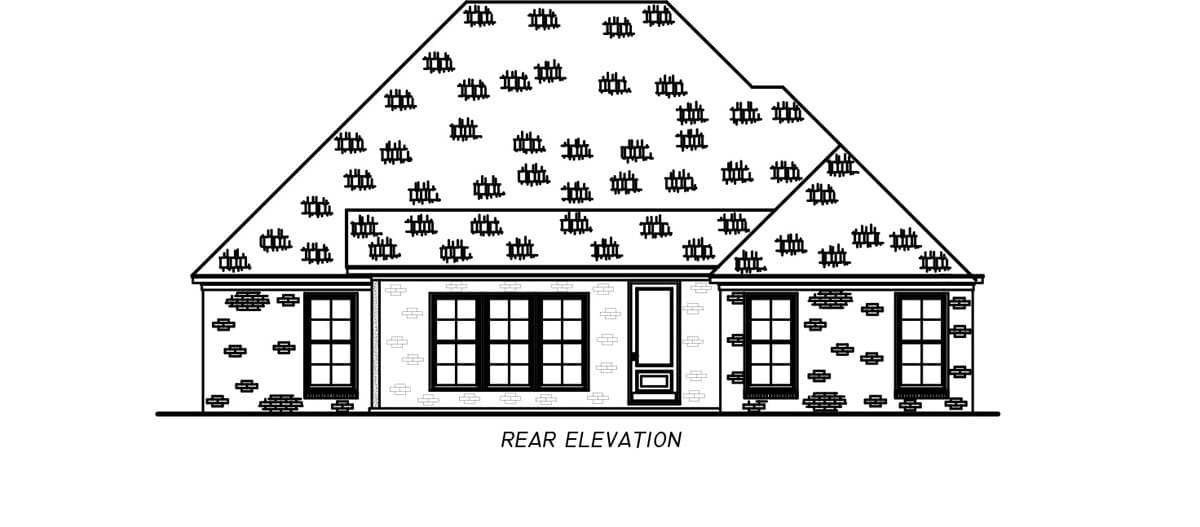 Home Plan Rear Elevation of this 3-Bedroom,1728 Sq Ft Plan -140-1153