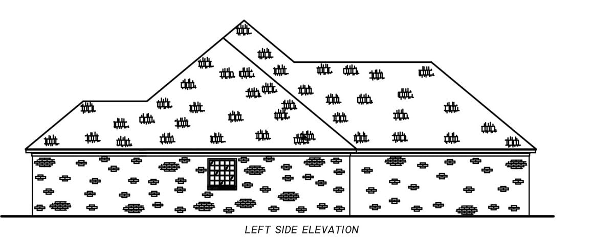 Home Plan Left Elevation of this 3-Bedroom,1728 Sq Ft Plan -140-1153
