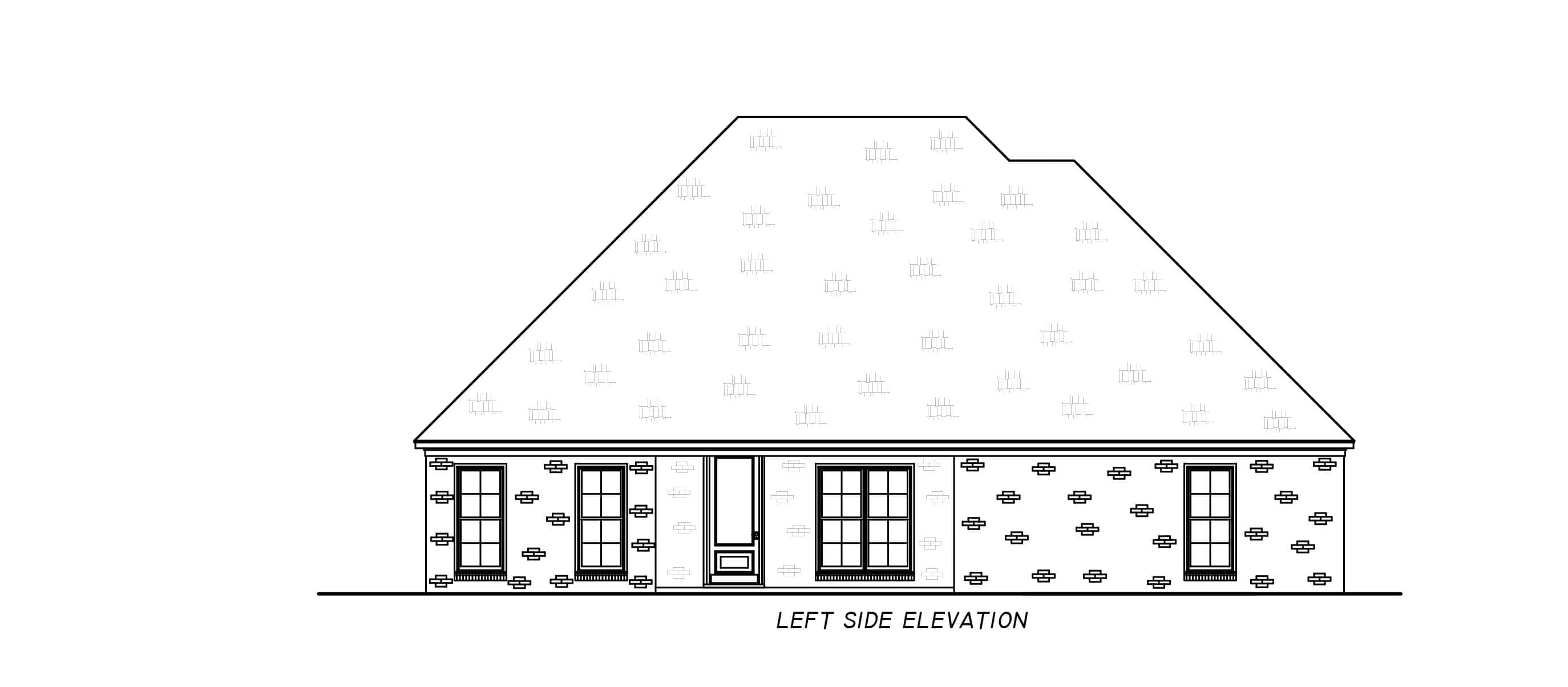 Home Plan Left Elevation of this 4-Bedroom,2163 Sq Ft Plan -140-1154