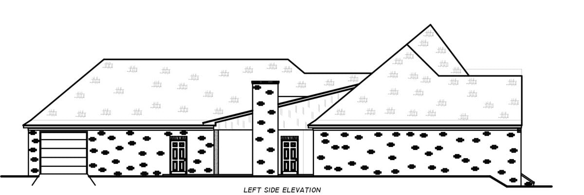 Home Plan Left Elevation of this 4-Bedroom,3124 Sq Ft Plan -140-1155