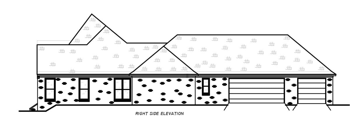 Home Plan Right Elevation of this 4-Bedroom,3124 Sq Ft Plan -140-1155