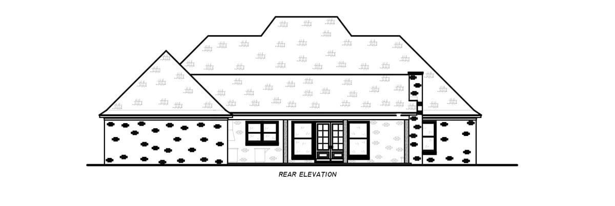 Home Plan Rear Elevation of this 4-Bedroom,3124 Sq Ft Plan -140-1155