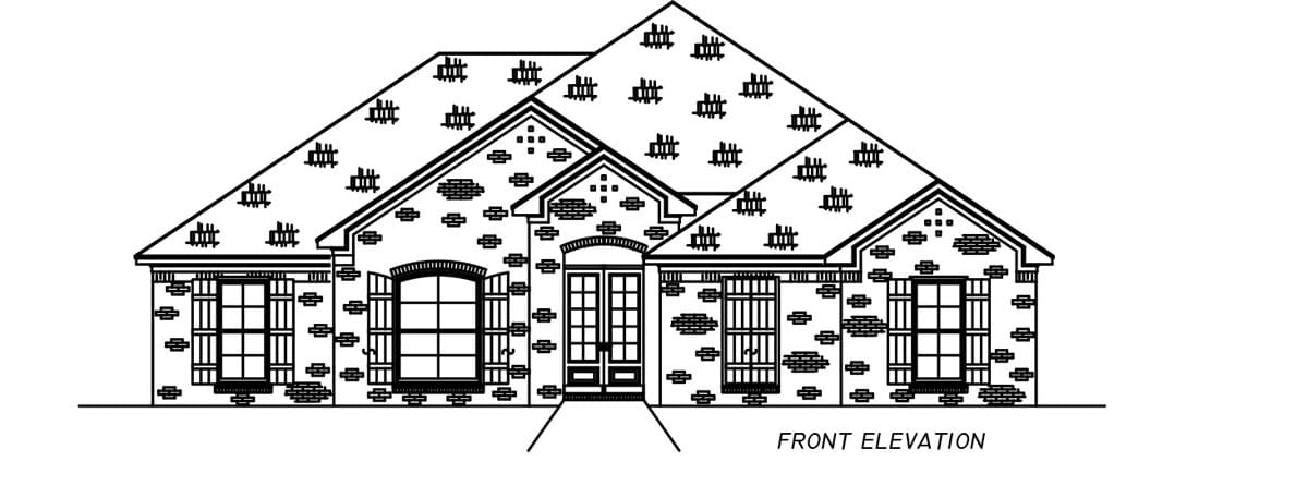 Home Plan Front Elevation of this 3-Bedroom,1705 Sq Ft Plan -140-1156
