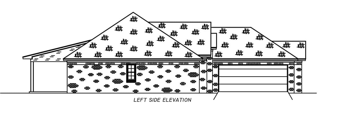 Home Plan Left Elevation of this 3-Bedroom,1705 Sq Ft Plan -140-1156