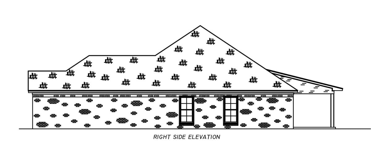 Home Plan Right Elevation of this 3-Bedroom,1705 Sq Ft Plan -140-1156