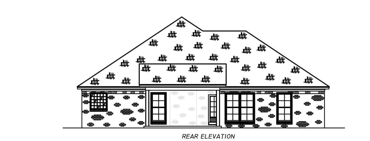 Home Plan Rear Elevation of this 3-Bedroom,1705 Sq Ft Plan -140-1156