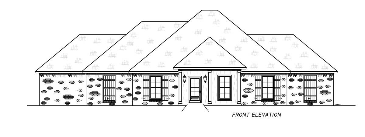 Home Plan Front Elevation of this 3-Bedroom,2120 Sq Ft Plan -140-1157