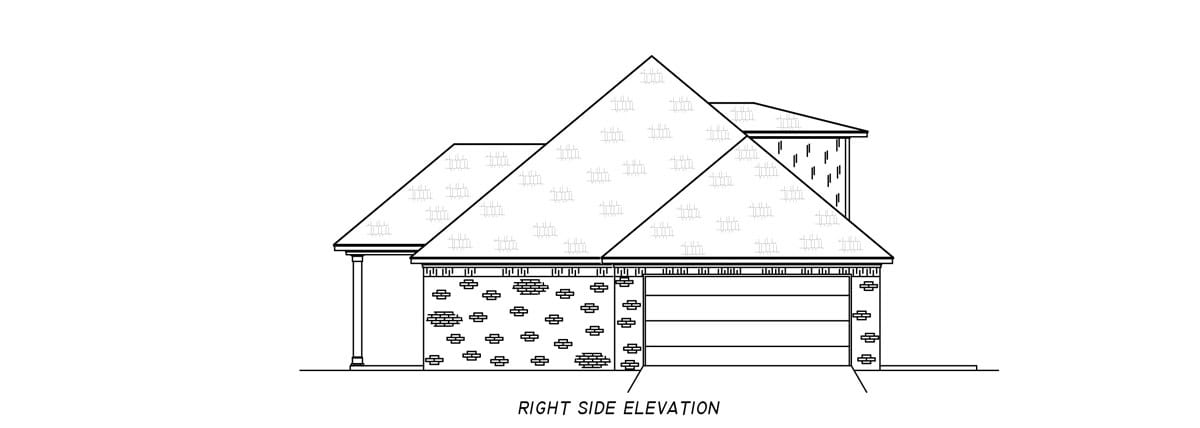 Home Plan Right Elevation of this 3-Bedroom,2120 Sq Ft Plan -140-1157