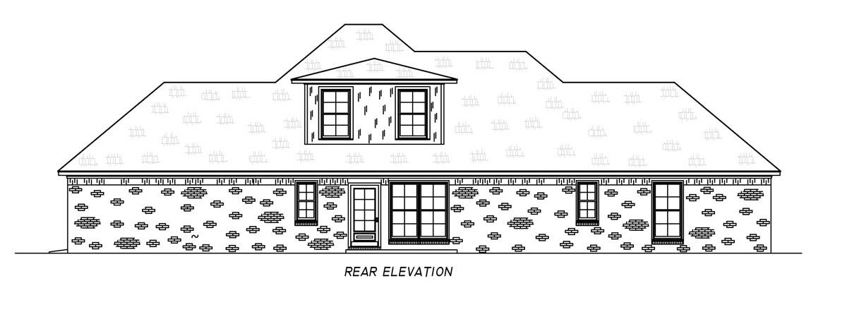 Home Plan Rear Elevation of this 3-Bedroom,2120 Sq Ft Plan -140-1157