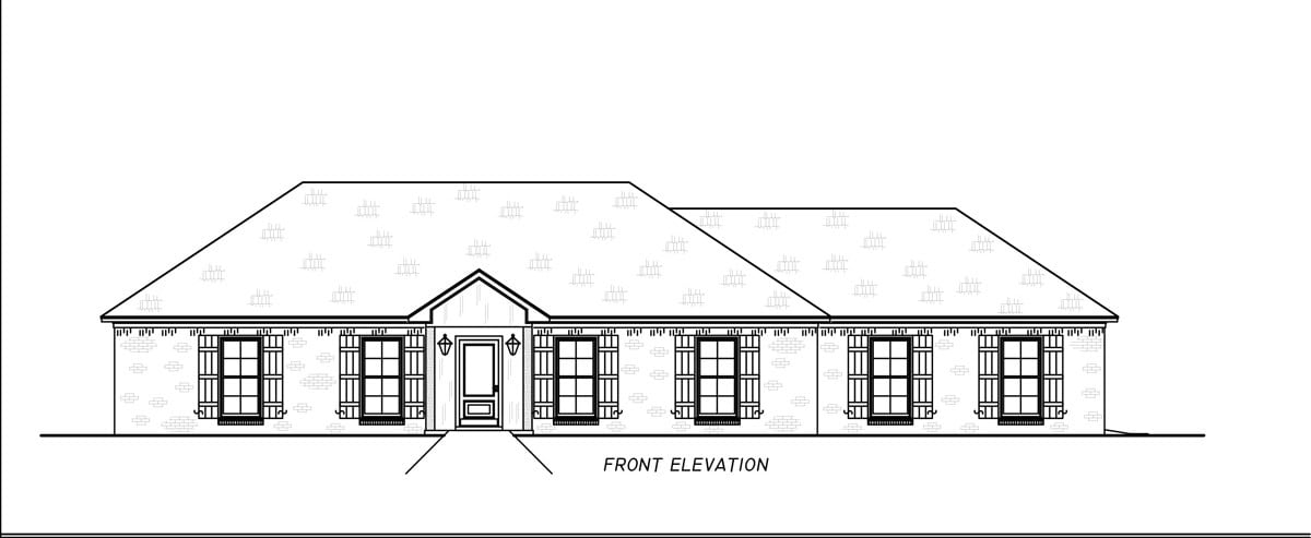 Home Plan Front Elevation of this 2-Bedroom,1644 Sq Ft Plan -140-1158