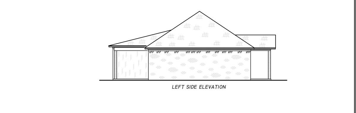 Home Plan Left Elevation of this 2-Bedroom,1644 Sq Ft Plan -140-1158
