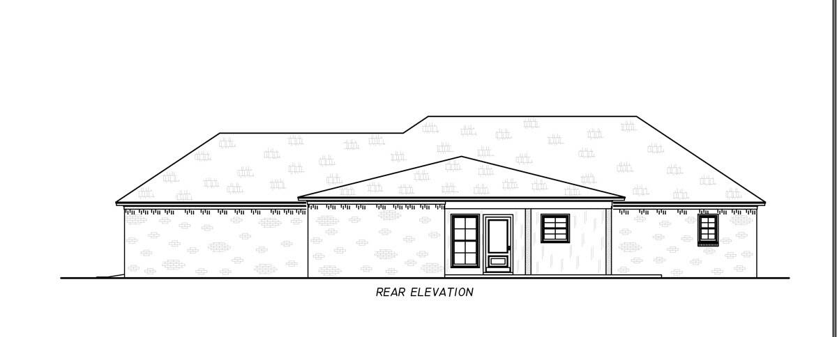 Home Plan Rear Elevation of this 2-Bedroom,1644 Sq Ft Plan -140-1158