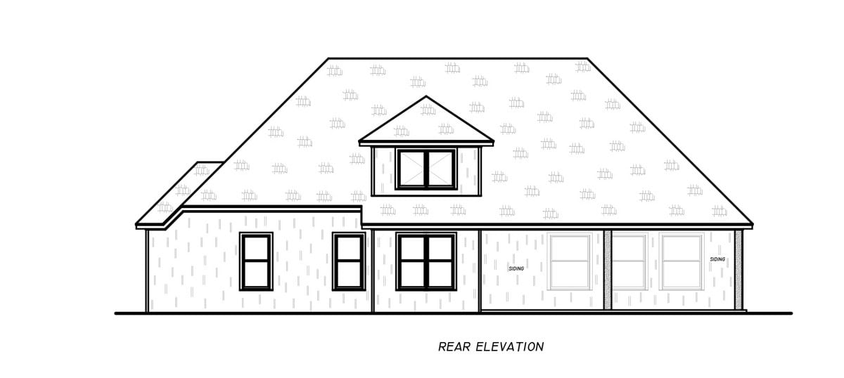 Home Plan Rear Elevation of this 3-Bedroom,2580 Sq Ft Plan -140-1159