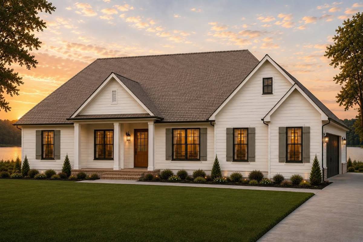 Front elevation of Traditional home (ThePlanCollection: House Plan #140-1159)