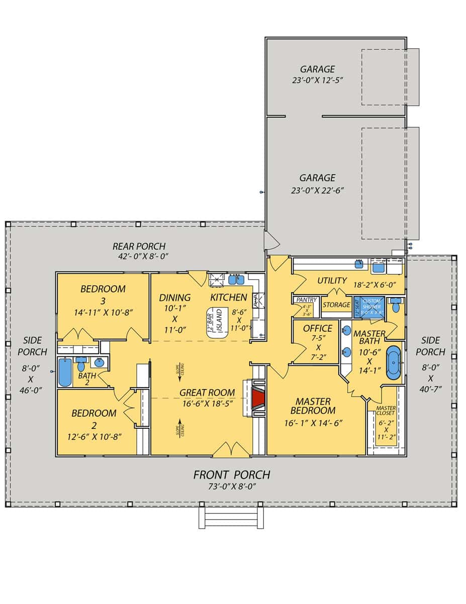 Main Level of Traditional Plan #140-1160