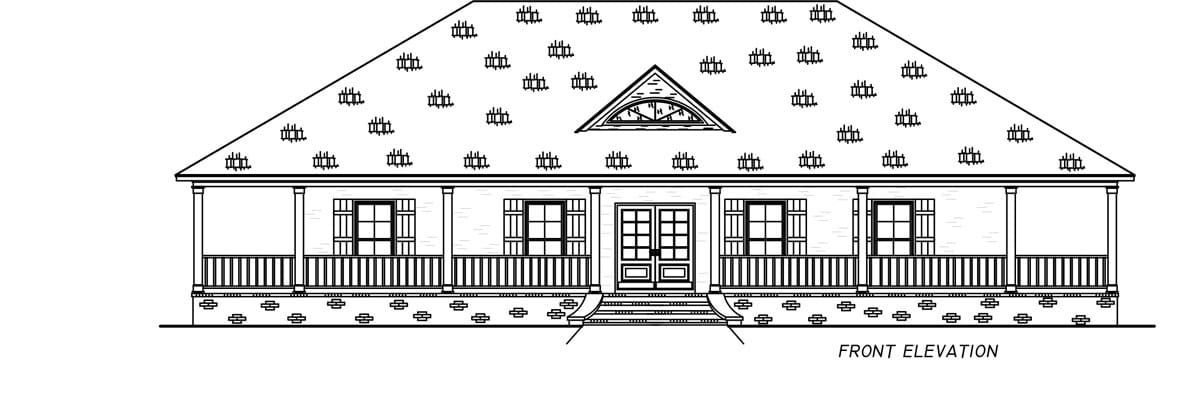 Home Plan Front Elevation of this 3-Bedroom,1768 Sq Ft Plan -140-1160