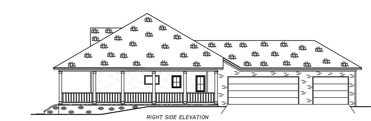 Home Plan Right Elevation of this 3-Bedroom,1768 Sq Ft Plan -140-1160